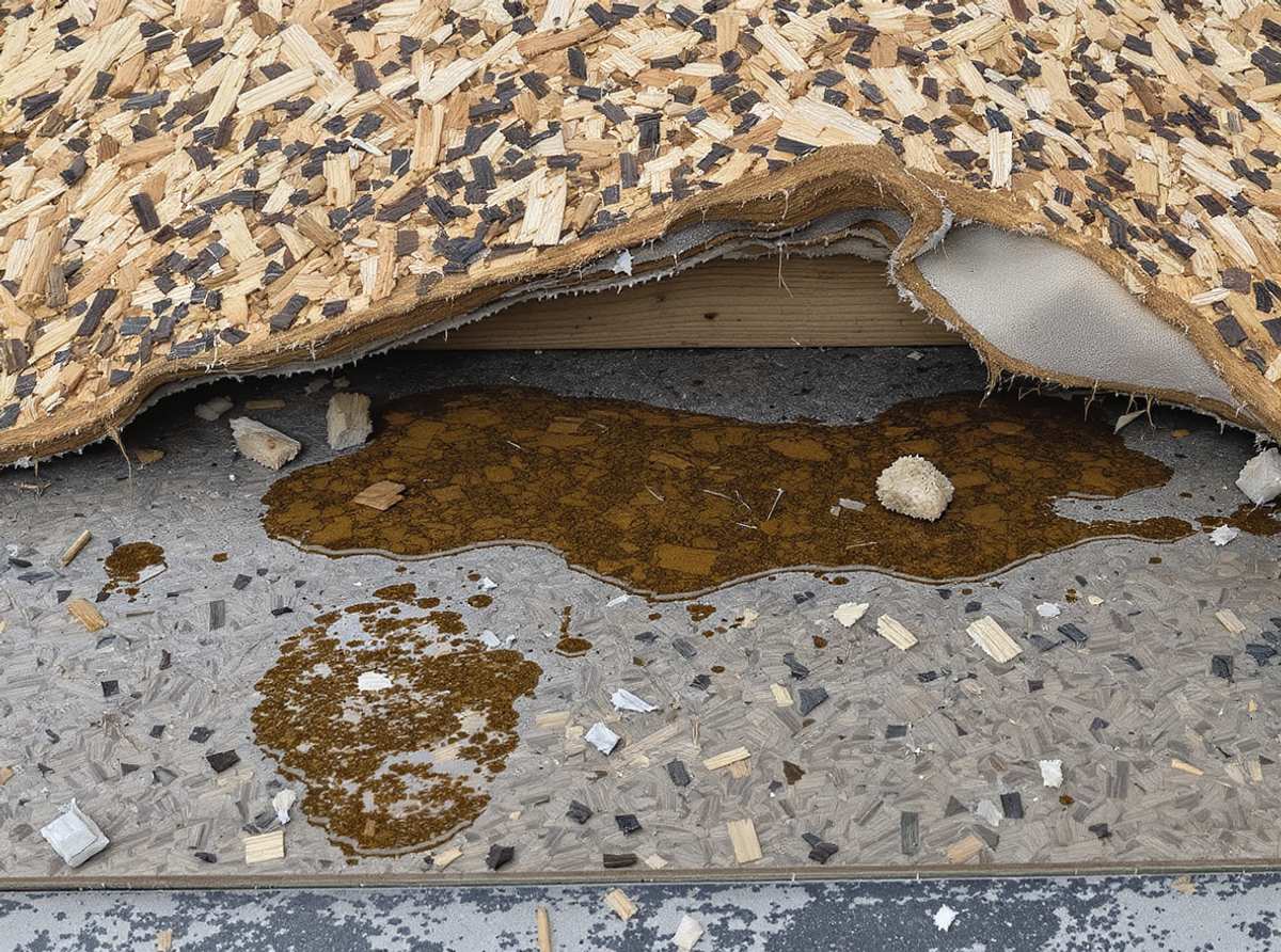 Moisture-damaged roof decking found during inspection in Foley, Baldwin County — delayed repair leads to structural damage in Gulf Coast humidity