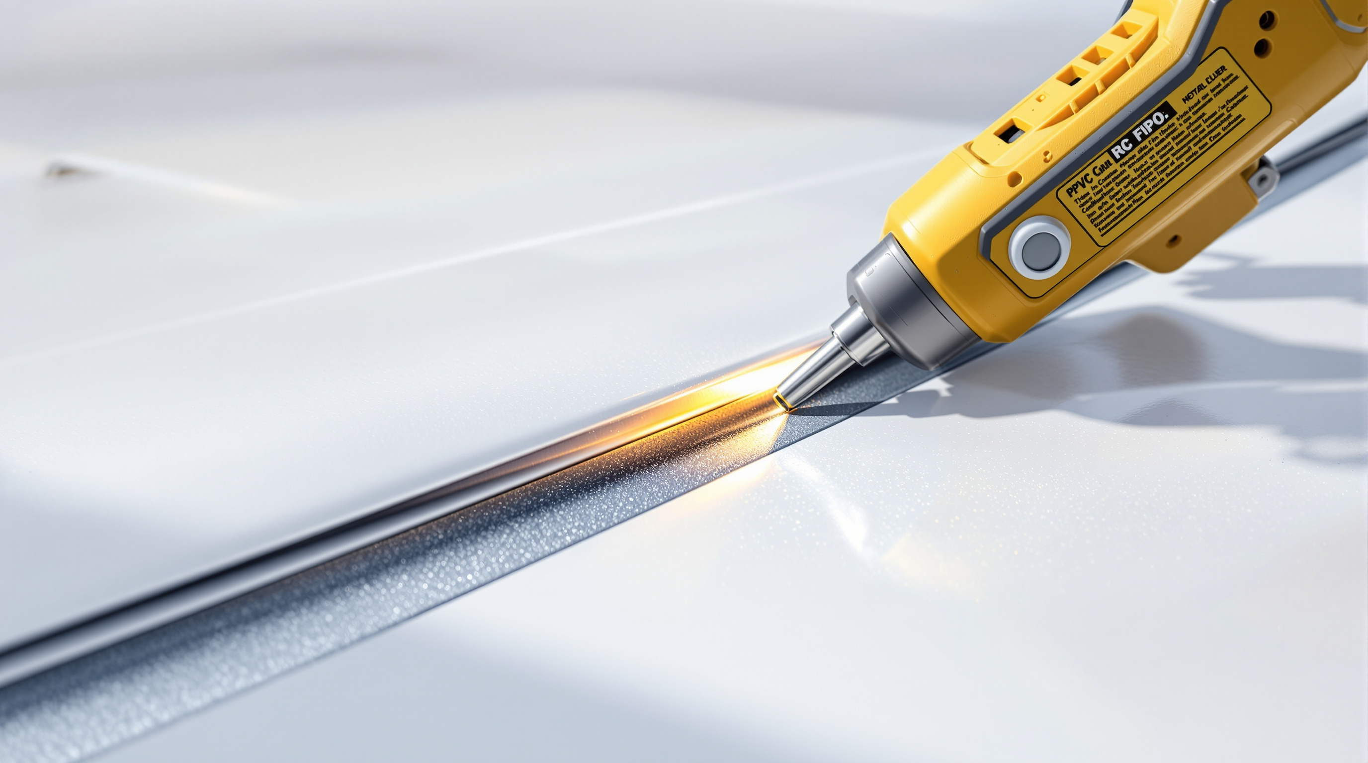 Detail of a heat-welded PVC roofing seam on a Wind Zone III commercial building in South Alabama showing the hot-air welded bond that creates the highest puncture resistance among single-ply membranes, with edge metal installed to ANSI SPRI ES-1 specifications for 140 to 160 mph design wind speeds across Gulf Coast commercial flat roof applications